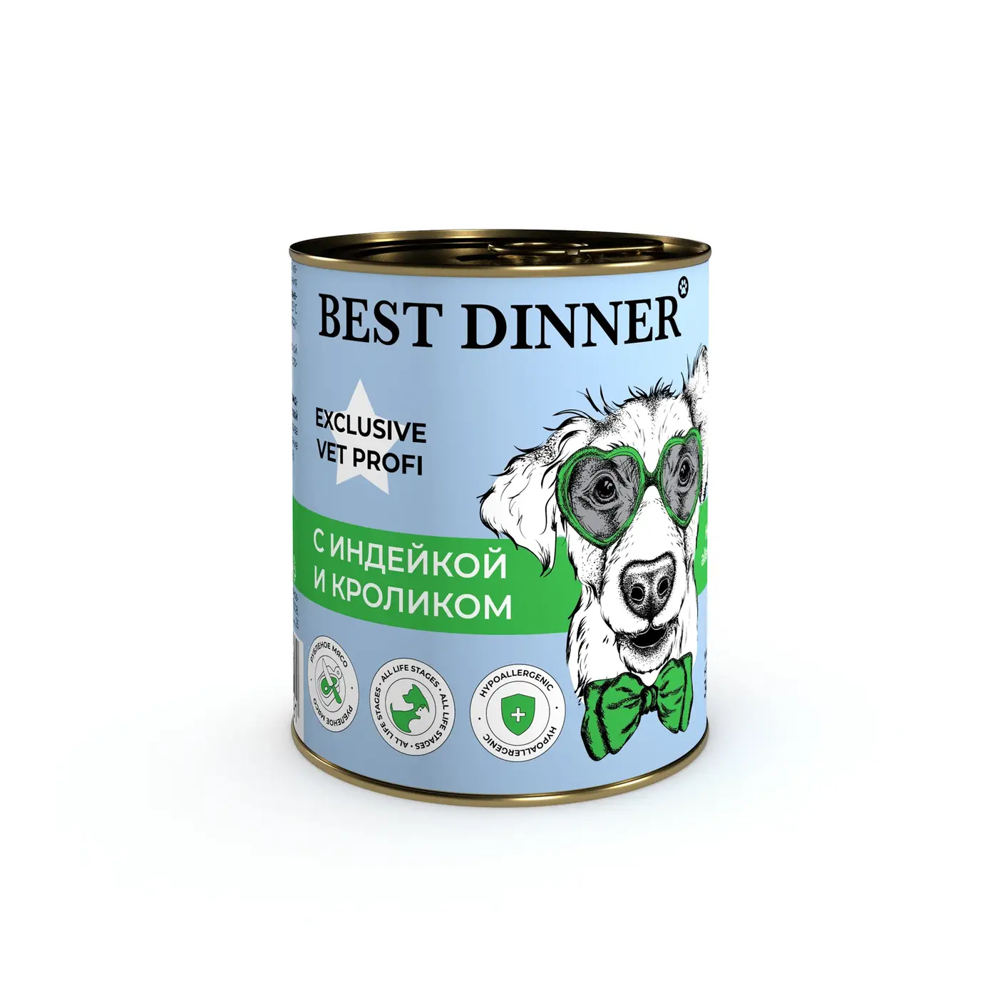 BEST DINNER Exclusive Hypoallergenic с индейкой и кроликом 340 г