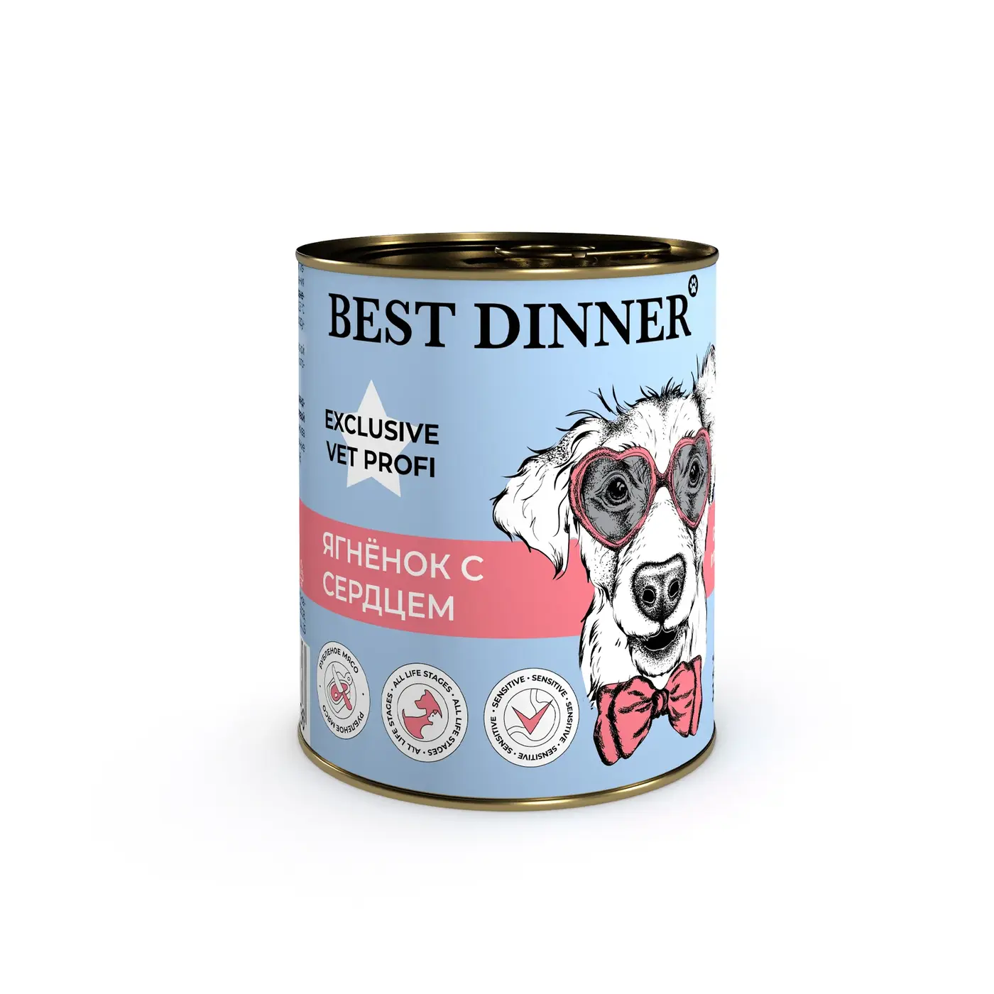 BEST DINNER Vet Profi Gastro Intestinal Exclusive для собак с чувствительным пищеварением ягненок с сердцем 340 г