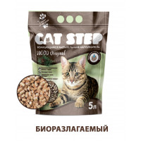 CAT STEP Wood Original, 5 л, Комкующийся растительный наполнитель