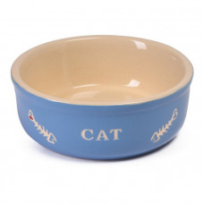 Миска керам. NOBBY 13.5см голубая с рисунком CAT 0,24л