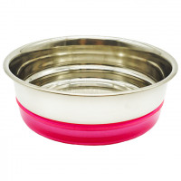 Миска металл с розовой резиной 0,3л на TRIOL