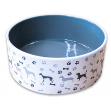 КерамикАрт миска для собак с рисунком 800мл,серая