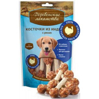 ДеревЛак. д/щен. Косточки из индейки с рисом 85г
