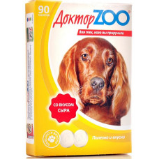 Доктор Зоо витамины для собак с сыром 90таб , Витамины для собак для общего иммунитета