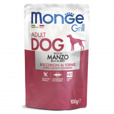Monge Dog Grill Pouch паучи для собак говядина 100 г , Монж для собак, консервы, паучи