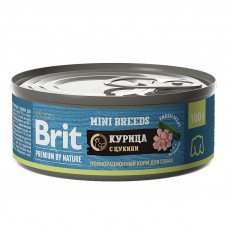 Brit Premium by Nature 100гр консервы с курицей и цукини для взрослых собак мелких пород