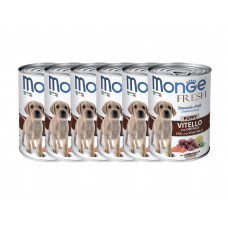 Monge Dog Fresh Chunks in Loaf консервы для щенков мясной рулет телятина и овощи 400г 