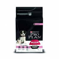 Pro Plan Medium Puppy 3 кг с лососем для чувствительной кожи, Проплан для щенков