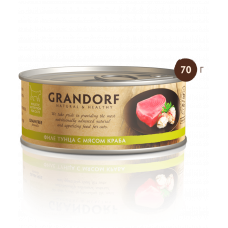Grandorf конс 70гр д/кош Филе тунца с мясом краба , Грандорф