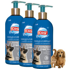 Шампунь-кондиционер CLINY Глубокая очистка для кошек и собак 300 мл