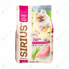 Sirius 10кг для взрослых собак мелких пород с мясом курицы и индейки