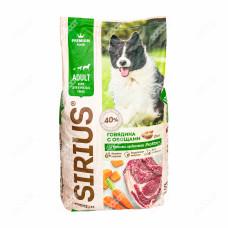 Sirius 20кг для собак Говядина с овощами