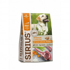 Sirius 15кг для взрослых собак с ягненком и рисом