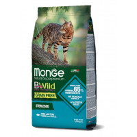 Monge Cat Bwild GRAIN FREE беззерновой корм из мяса тунца с горошком для стер. кошек 1,5кг