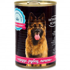 Натуральная формула консерва для собак сердце/рубец/печень,410 гр