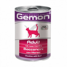 Gemon Cat Adult Bocconcini говядина 415 г Консервы для кошек кусочки 