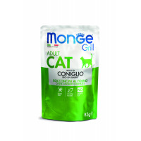Monge Cat Grill пауч для взрослых кошек  кусочки в желе с итальянским кроликом  85 гр , Монж