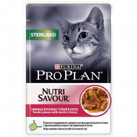 Pro Plan Sterilised с уткой в соусе 85 г пауч для кастрированных , Проплан для кошек (консервы, пауч