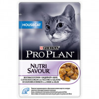 Pro Plan House Cat с индейкой в желе 85 г пауч для домашних , Проплан для кошек (консервы, паучи)