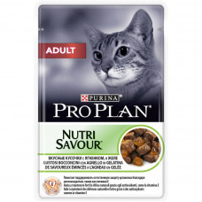 Pro Plan Adult с ягненком  в желе 85 г пауч , Проплан для кошек (консервы, паучи)