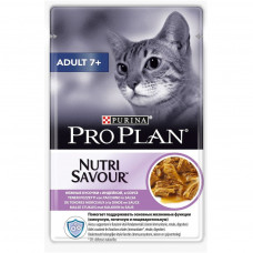 Pro Plan Adult 7+  с индейкой  в соусе 85 г пауч для пожилых , Проплан для пожилых кошек (консервы, 