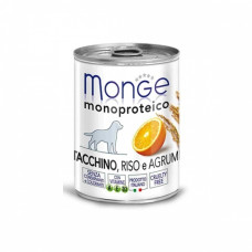 Monge Dog Monoprotein Fruits консервы для собак паштет из индейки с рисом и цитрусовыми 400 г 
