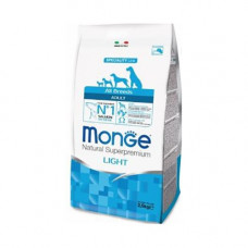 Monge Adult All Breeds Light 2,5кг для взрослых собак всех пород с избыточным весом с лососем и рисом