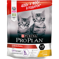 Pro Plan Junior 400г+400г в подарок для котят с курицей и рисом