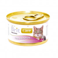 Brit консервы для кошек с тунцом и лососем,  80 г , Брит
