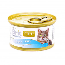 Brit консервы для кошек с тунцом и индейкой, Tuna&Turkey 80 г , Брит