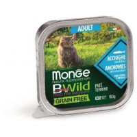 Monge Cat Bwild Grain free консервы из анчоусов с овощами 100 гр