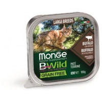 Monge Cat Bwild Grain free консервы из буйвола с овощами для крупных кошек 100г