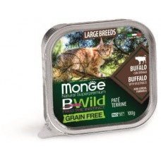 Monge Cat Bwild Grain free консервы из буйвола с овощами для крупных кошек 100г