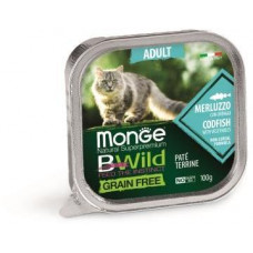 Monge Cat Bwild Grain free консервы из трески с овощами для кошек 100г