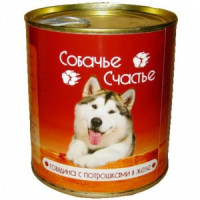 Собачье Счастье Конс. Говядина с Потрошками в Желе 750 г для Собак