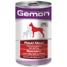 Gemon Dog Maxi консервы для собак крупных пород кусочки говядины с рисом 1250 г