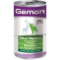 Gemon Dog Medium консервы для средних пород кусочки ягненка с рисом 1250 г