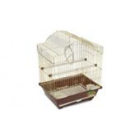 п3116AG клетка для птиц золото (37*28*47)закрытая кормушка ,крыша круглая