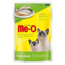 Me-O паучи д/кошек Сардина с Курицей и рисом в желе 80гр