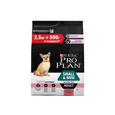 Pro Plan Small & Mini Adult 2,5кг+500г с лососем и рисом для чувствительной кожи собак мелких и миниатюрных пород, Проплан для собак