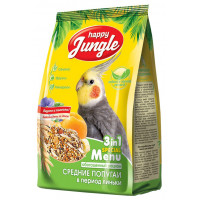 Happy Jungle Корм для средних попугаев в период линьки 3 в 1 500гр