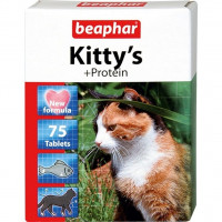 Beaphar Kitty's Protein 75 шт. Витаминизированное лакомство с протеином и вкусом рыбы для кошек , Бе