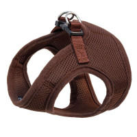 Мягкая шлейка-жилетка с поводком коричневый.обхват груди 350 мм. поводок 15*1200 мм