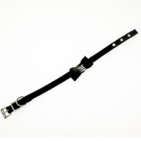 Ошейник 12 замша(бант+камень)35 см желтый