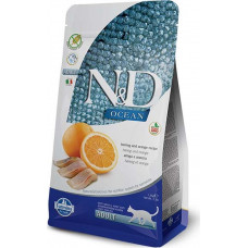 Farmina N&D Cat Fish & Orange Adult 1,5кг Полнорационное питание для взрослых кошек Рыба, апельсин