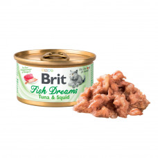 Brit Dreams консервы для кошек с тунец/кальмар 80 г , Брит
