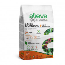 Alleva Holistic Cat Adult Lamb & Venison сухой корм для взрослых кошек с ягненком и олениной, коноплей и женьшенем - 1,5 кг