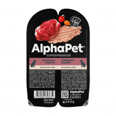 AlphaPet для взрослых собак паштет с говядиной AlphaPet Superpremium 100г