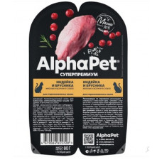 ALPHAPET для взрослых стерилизованных кошек с индейкой и брусникой 80 г