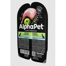 AlphaPet Superpremium для собак «Кролик и яблоко мясные кусочки в соусе» 100г